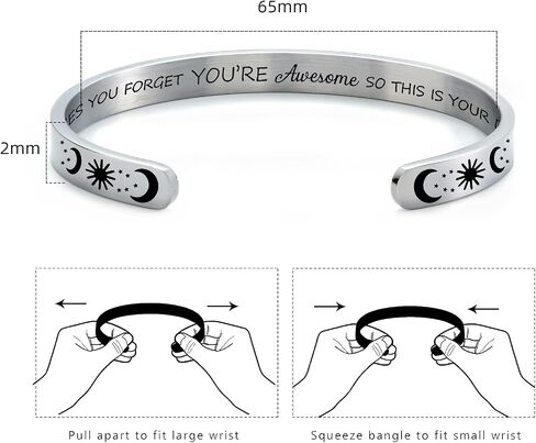 Women's Cuff Bracelet Stainless Steel Inspirational Jewelry, Gold Bracelet Personalized Gift, Adjustable Open Bangle for Girls in Saudi Arabia