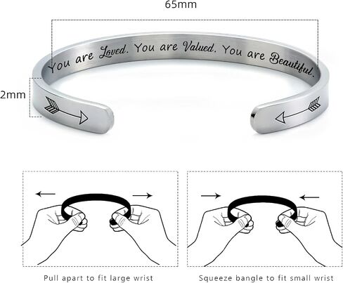 Women's Cuff Bracelet Stainless Steel Inspirational Jewelry, Gold Bracelet Personalized Gift, Adjustable Open Bangle for Girls in Saudi Arabia
