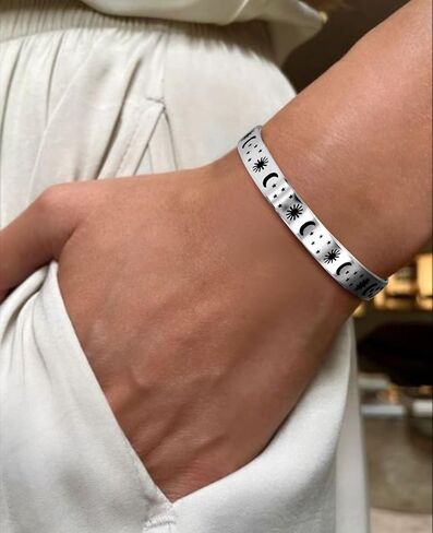 Women's Cuff Bracelet Stainless Steel Inspirational Jewelry, Gold Bracelet Personalized Gift, Adjustable Open Bangle for Girls in Saudi Arabia
