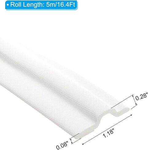 PATIKIL 16.4Ft Weather Stripping Door Seal, PU Foam Self Adhesive Soundproof Door Weather Stripping for Bottom & Side of Large Gap Door Frame Sealer Window Insulation, White in Kuwait