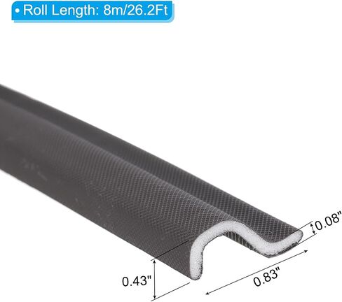 PATIKIL 26.2Ft Weather Stripping Door Seal, PU Foam Self Adhesive Soundproof S-Shaped Door Weather Stripping for Large Gap Door Frame Sealer Window Insulation, Brown in Saudi Arabia