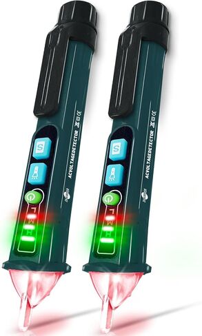 Voltage Tester, X-XIANQI Non Contact Voltage Tester Detector, Electric Tester Pen, Electricity Tester Dual Range 12V-1000V/48V-1000V, Live Wire Tester with LED Flashlight, Buzzer(2 Pack Orange) in Saudi Arabia