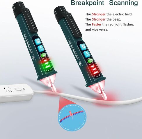 Voltage Tester, X-XIANQI Non Contact Voltage Tester Detector, Electric Tester Pen, Electricity Tester Dual Range 12V-1000V/48V-1000V, Live Wire Tester with LED Flashlight, Buzzer(2 Pack Orange) in Saudi Arabia