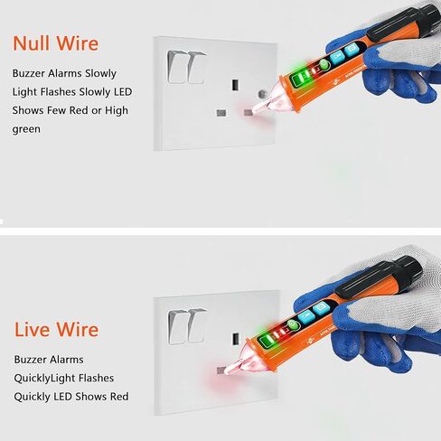 Voltage Tester, X-XIANQI Non Contact Voltage Tester Detector, Electric Tester Pen, Electricity Tester Dual Range 12V-1000V/48V-1000V, Live Wire Tester with LED Flashlight, Buzzer(2 Pack Orange) in Saudi Arabia