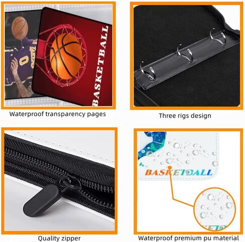 3 Pocket Faux Leather Basketball Card Binder with Removable Sleeves, 400 Card Capacity in Saudi Arabia