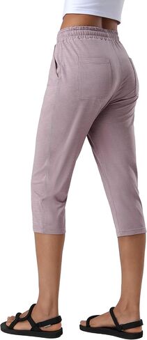 Pioneer Camp Women's Capri Yoga Pants Wide Leg Loose Stretch Athletic Sweatpants Causal Cropped Pajama Pants with Pockets in Saudi Arabia