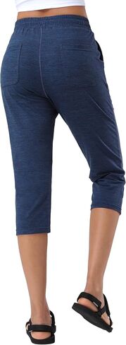 Pioneer Camp Women's Capri Yoga Pants Wide Leg Loose Stretch Athletic Sweatpants Causal Cropped Pajama Pants with Pockets in Saudi Arabia