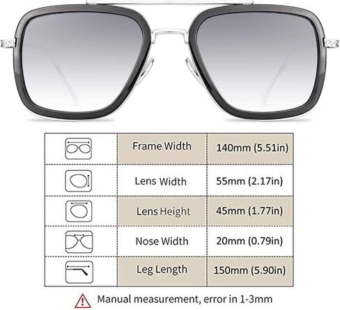 Tony Stark Sunglasses 3 Pack Sunglasses for Men Women Vintage Aviator Square Metal Frame ，Spider Man Glasses in Saudi Arabia