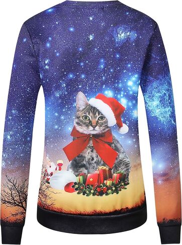 SSLR-Ugly-Christmas-Sweatshirts-for-Women-Funny Hoodies عيد الميلاد عطلة البلوز خفيفة الوزن in Saudi Arabia
