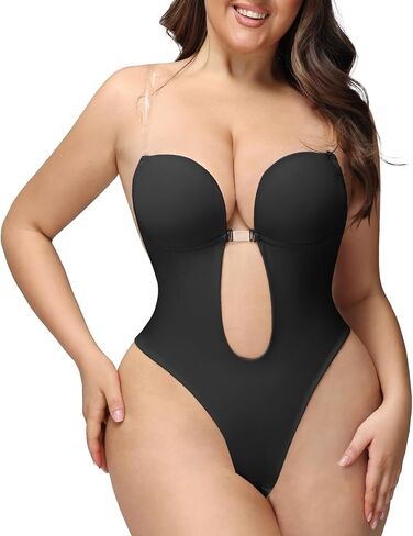 ملابس داخلية بدون ظهر بدون حمالات ثونغ يغرق مفتوح الظهر محدد شكل الجسم بدون حمالات ورقبة على شكل حرف V ملابس داخلية للنساء للتحكم في البطن in Kuwait
