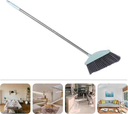 Push Broom Brush Stiff Bristles Broom Indoor Outdoor Cleaning Brush Stainless Steel Long Handle Broom for Cleaning Patio Kitchen in Saudi Arabia