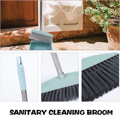 Push Broom Brush Stiff Bristles Broom Indoor Outdoor Cleaning Brush Stainless Steel Long Handle Broom for Cleaning Patio Kitchen in Saudi Arabia