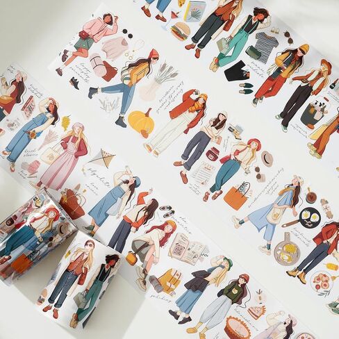 WT Pre-Cut Planner's Day 1 Washi Tape, Single Roll, Original Designs, Decorative Masking Tape for Journals, Planners, Scrapbooking, DIY Paper Projects in Saudi Arabia