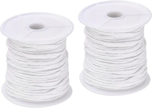 MECCANIXITY Braided Candle Wick Cotton 21 PLY 200 Ft Long 2mm Flat Wide for DIY, Pack of 2 in Saudi Arabia