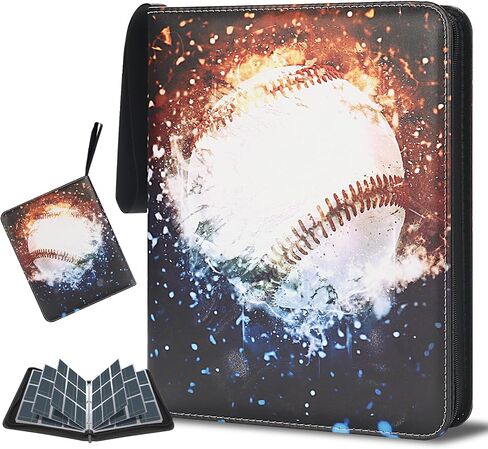 900 Pockets Baseball Card Binder, HYMENEX 9-Pocket Trading Card Binder Sports Card Binder Collectible Trading Card Albums with 50 Removable Sleeves for Baseball Cards, Sports Cards, Game Cards in Saudi Arabia