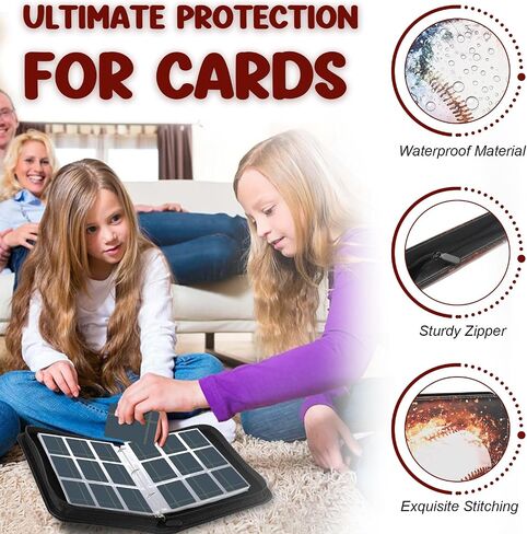 900 Pockets Baseball Card Binder, HYMENEX 9-Pocket Trading Card Binder Sports Card Binder Collectible Trading Card Albums with 50 Removable Sleeves for Baseball Cards, Sports Cards, Game Cards in Saudi Arabia