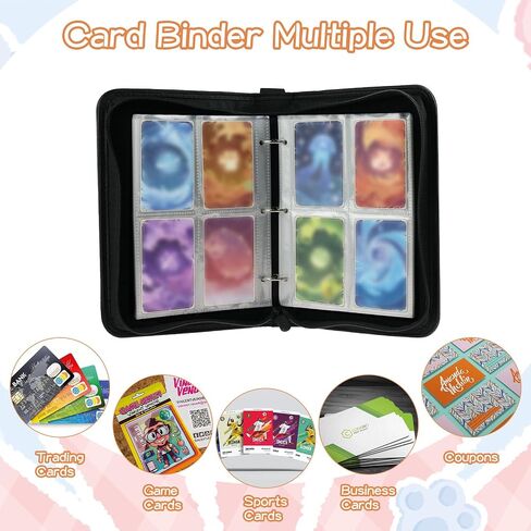 Card Binder 4 Pockets, MTG Fire & Ice Magic, 400 Pockets Card Holder Album with 50 Removable Sleeves for Standard Size Cards TCG Trading Card Binder Display Storage Carrying Case, Waterproof in Saudi Arabia