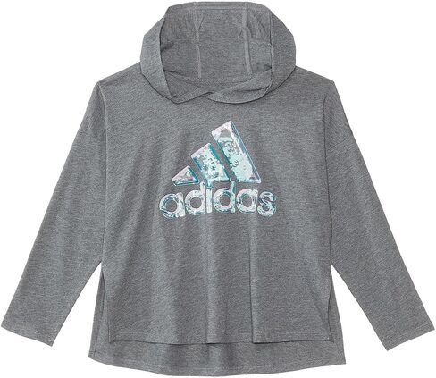 adidas Girl's Long Sleeve GRX Heather Hood Tee (Big Kids) Charcoal Grey XL (16 Big Kids) in Saudi Arabia