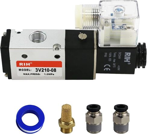 RIH Pneumatics Solenoid Valve 1/4"NPT DC12V 2Position 3Way Single Coil Pilot-Operated Electric (DC12V JunctionBox, 1/4‘’) in Saudi Arabia