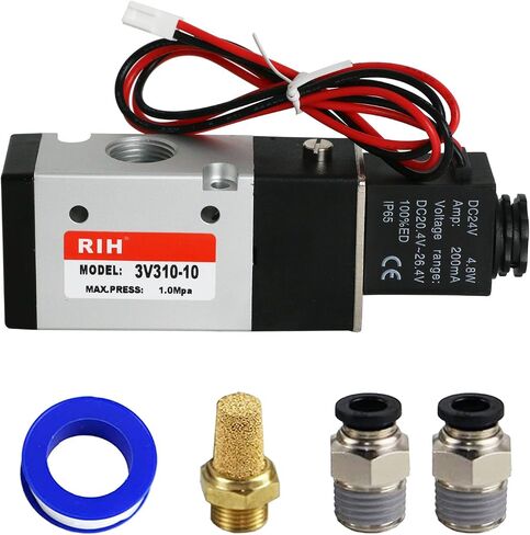 RIH Pneumatics Solenoid Valve 1/4"NPT DC12V 2Position 3Way Single Coil Pilot-Operated Electric (DC12V JunctionBox, 1/4‘’) in Saudi Arabia