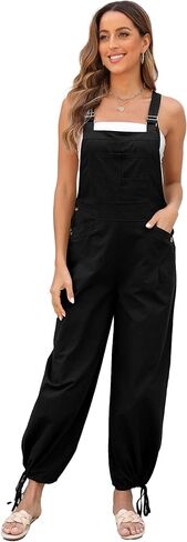 بذلة نسائية واسعة الساق للسيدات كاجوال فضفاضة تناسب الموضة فضفاضة قابلة للتعديل بالون الساق ثوب فضفاض وزرة بذلة in Kuwait