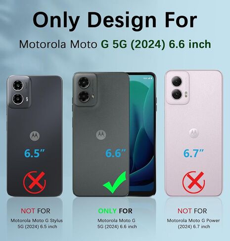 حافظة FNTCASE لهاتف Motorola Moto G-5G-2024: حافظة هاتف مع واقي شاشة مدمج وغطاء هاتف خلوي من السيليكون ومقاوم للصدمات لكامل الجسم وغطاء نحيف مزدوج الطبقات للرجال والنساء والأطفال باللون الأسود in Kuwait