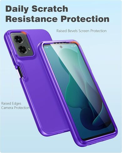 حافظة FNTCASE لهاتف Motorola Moto G-5G-2024: حافظة هاتف مع واقي شاشة مدمج وغطاء هاتف خلوي من السيليكون ومقاوم للصدمات لكامل الجسم وغطاء نحيف مزدوج الطبقات للرجال والنساء والأطفال باللون الأسود in Kuwait