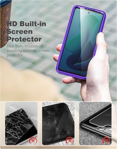 حافظة FNTCASE لهاتف Motorola Moto G-5G-2024: حافظة هاتف مع واقي شاشة مدمج وغطاء هاتف خلوي من السيليكون ومقاوم للصدمات لكامل الجسم وغطاء نحيف مزدوج الطبقات للرجال والنساء والأطفال باللون الأسود in Kuwait