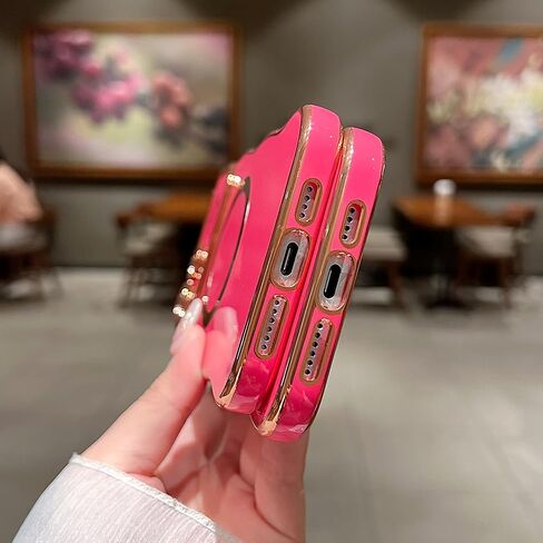 for iPhone 11 Case Magnetic,for Women Girls Soft Cute Wave Frame Curly Shape Love Heart Luxury Plating Phone Case Compatible with MagSafe Shockproof Back Cover 6.1"-Black in Saudi Arabia