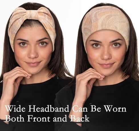 Cobahom 6Pcs Wide Headbands for Women Non Slip Soft Fabric Hair Wrap Turban Plain Head Bands Elastic Sport Hair Bands for Workout Yoga Running (Natural Texture) in Saudi Arabia