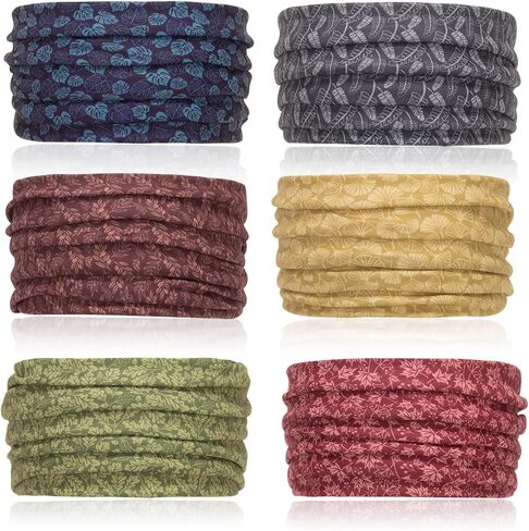 Cobahom 6Pcs Wide Headbands for Women Non Slip Soft Fabric Hair Wrap Turban Plain Head Bands Elastic Sport Hair Bands for Workout Yoga Running (Natural Texture) in Saudi Arabia