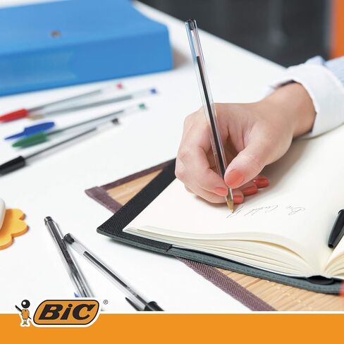 Bic Cristal Original Ballpoint Pens, Medium Point (1.0 mm) Every-Day Writing Pens with Clear Barrel, Blue, Box of 50 in Saudi Arabia