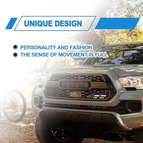 شارة ديكور الشبكة، ملحقات تزيين شعار ترقية 3 ألوان عالمية متوافقة مع Toyota 4Runner Tacoma Tundra وغيرها من الشبكة أو الشبكة المشقوقة (الولايات المتحدة الأمريكية - أسود) in Saudi Arabia