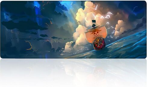 Anime Mouse Pad Thousand Sunny HD Print One Piece Mouse Pad Non-Slip Base and Stitched Edge Mouse pad Large Gaming Mouse Pad for Desk 31.5 x 11.8 Inch in Saudi Arabia