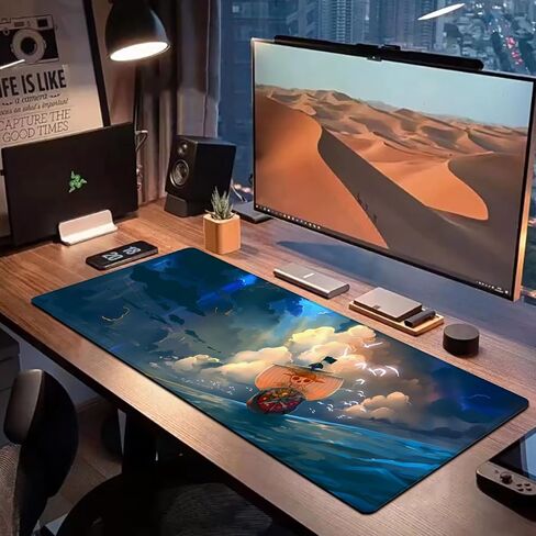 Anime Mouse Pad Thousand Sunny HD Print One Piece Mouse Pad Non-Slip Base and Stitched Edge Mouse pad Large Gaming Mouse Pad for Desk 31.5 x 11.8 Inch in Saudi Arabia