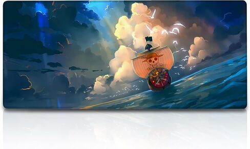 Anime Mouse Pad Thousand Sunny HD Print One Piece Mouse Pad Non-Slip Base and Stitched Edge Mouse pad Large Gaming Mouse Pad for Desk 31.5 x 11.8 Inch in Saudi Arabia