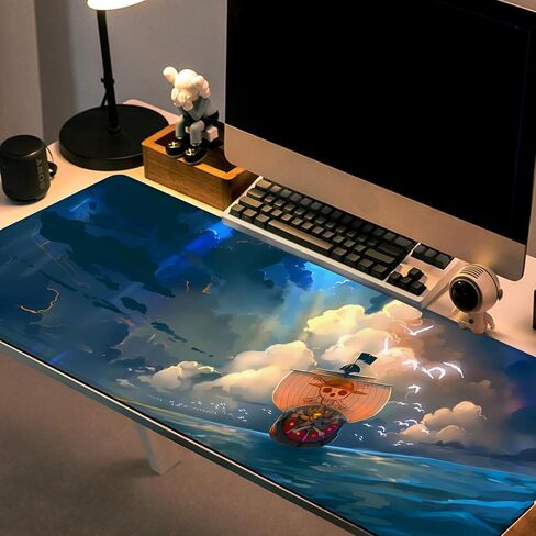 Anime Mouse Pad Thousand Sunny HD Print One Piece Mouse Pad Non-Slip Base and Stitched Edge Mouse pad Large Gaming Mouse Pad for Desk 31.5 x 11.8 Inch in Saudi Arabia