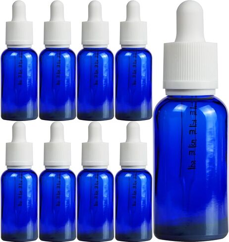 XPRS Nutra Empty 1 Ounce Glass Tincture Bottles With Dropper - 30 mL Glass Bottle With Dropper - Premium Small Bottles for Liquids Ideal as Droppers for Oils (Blue, 12 Count (Pack of 1)) in Saudi Arabia