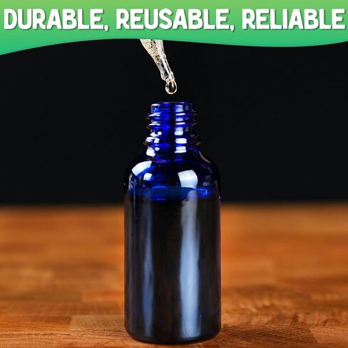 XPRS Nutra Empty 1 Ounce Glass Tincture Bottles With Dropper - 30 mL Glass Bottle With Dropper - Premium Small Bottles for Liquids Ideal as Droppers for Oils (Blue, 12 Count (Pack of 1)) in Saudi Arabia