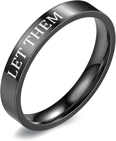 Let Them Rings for Women Self Worth Motivational Ring for Girls Inspirational Ring Stainless Steel Band Ring for Teen Girls Friendship Gift Jewelry for Her in Saudi Arabia