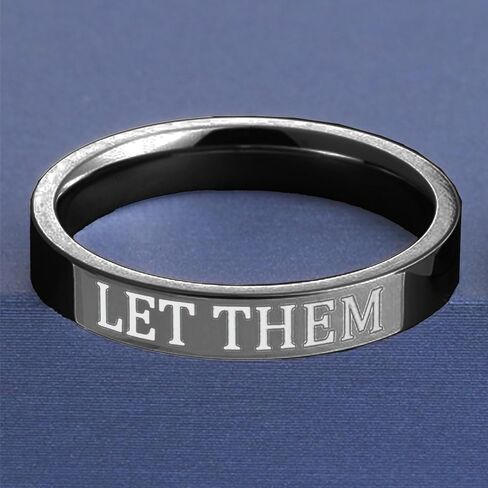 Let Them Rings for Women Self Worth Motivational Ring for Girls Inspirational Ring Stainless Steel Band Ring for Teen Girls Friendship Gift Jewelry for Her in Saudi Arabia