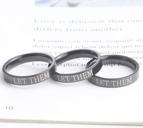 Let Them Rings for Women Self Worth Motivational Ring for Girls Inspirational Ring Stainless Steel Band Ring for Teen Girls Friendship Gift Jewelry for Her in Saudi Arabia