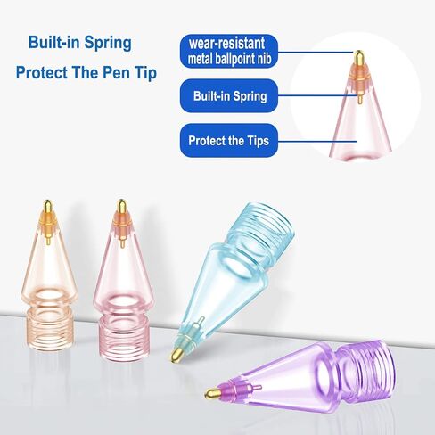 4 Pack Transparent Replacement Tips for Apple Pencil 1st/2nd Generation - Upgraded Longer Fine Point High Sensitive Pen Like iPencil Nib, Wear-Resisting Pen Nibs for iPad Pro Pencil in Saudi Arabia