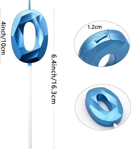 BLUE TOP 4 Inch Birthday Cake Candles Number Candles 3D Design Birthday Candles for Cake,Cake Topper Decoration for Kids,Adults,Party,Anniversary,Milestone Age.(DIY Blue Number 5) in Saudi Arabia