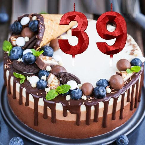 شموع كعكة عيد الميلاد مقاس 10.16 سم باللون الأزرق، شموع عدد شموع عيد ميلاد بتصميم ثلاثي الأبعاد للكيك، تزيين تزيين الكيك للأطفال والكبار والحفلات والذكرى السنوية وعمر المعلم. (رقم أزرق DIY 5) in Kuwait