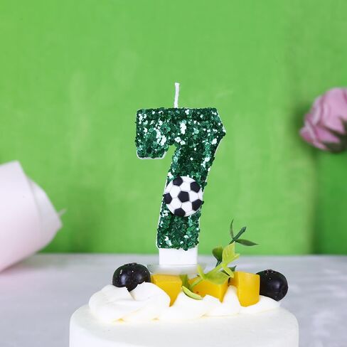 شمعة كعكة كرة القدم، شموع كرة القدم 7، شمعة كرة القدم 7، رش شمعة زينة عيد الميلاد لمستلزمات احتفالات الزفاف السنوية in Saudi Arabia