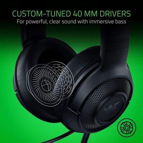 سماعة الألعاب Razer Kraken X Lite السلكية 7.1، صوت محيطي 7.1، تصميم خفيف الوزن، سماعات رأس سلكية للألعاب مع ميكروفون للكمبيوتر الشخصي، Mac، Xbox One، Xbox Series X|S، PS4، PS5 - أسود (متجدد) in Saudi Arabia