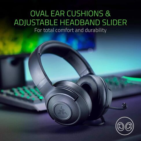 سماعة الألعاب Razer Kraken X Lite السلكية 7.1، صوت محيطي 7.1، تصميم خفيف الوزن، سماعات رأس سلكية للألعاب مع ميكروفون للكمبيوتر الشخصي، Mac، Xbox One، Xbox Series X|S، PS4، PS5 - أسود (متجدد) in Saudi Arabia