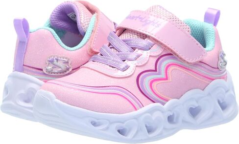 Skechers Kids Girls Lights-Retro Hearts Sneaker, Link Pink/Multi, 1.5 Little Kid in Saudi Arabia