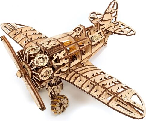 لغز طائرة ثلاثي الأبعاد من EWA Eco Wood Art - مجموعة أعمال خشبية كلاسيكية - نموذج تجميع مستدام يمكنك صنعه بنفسك للبالغين والأطفال in Kuwait